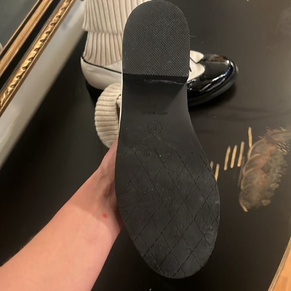 Chanel White Black Shiny Patent/Matte Leather Lace Up Tie Ankle Short Boots 38 - Picture 7 of 10